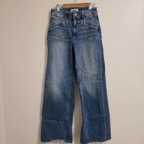 PAIGE Anessa Flare & Wide Leg Jeans in Classic Blue - Picture 3 of 6